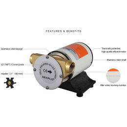 Помпа водоподающая мембранная SeaFlo 12В 30 л/мин 10А (SFSP1-080-003-01)